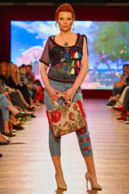 Bluza plasa cu broderie I-180